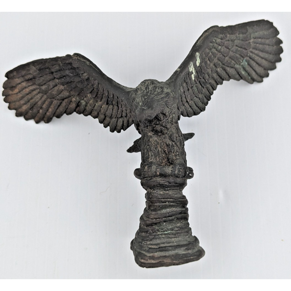 Vintage Bronze Metal Eagle Topper Finial Solid 4-3/4" H - Picture 3 of 13